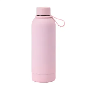 Outdoor rubber coated matte termos water bottle keep water warm and cold 12-24hours