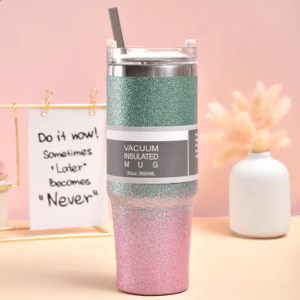 Portable Car Coffee Water Cup With Straw Insulated Cup